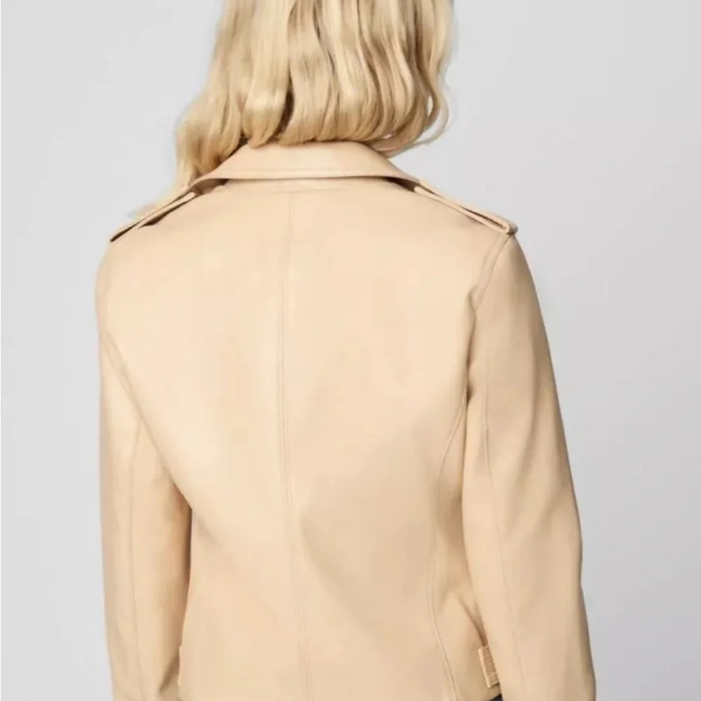 NWT Blank NYC Moto Semi-Fit Jacket In Head To Toe Tan XS - Picture 4 of 14
